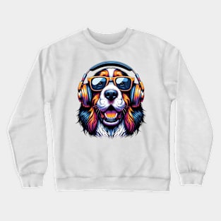 Grand Basset Griffon Vendeen Smiling DJ with Joyful Beats Crewneck Sweatshirt